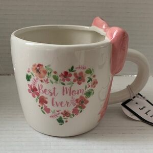 Floral Pink Bow Best Mom Ever Mug Mother’s Day NEW
